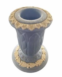(2) Blue Wedgwood Jasperware Candle Holders--