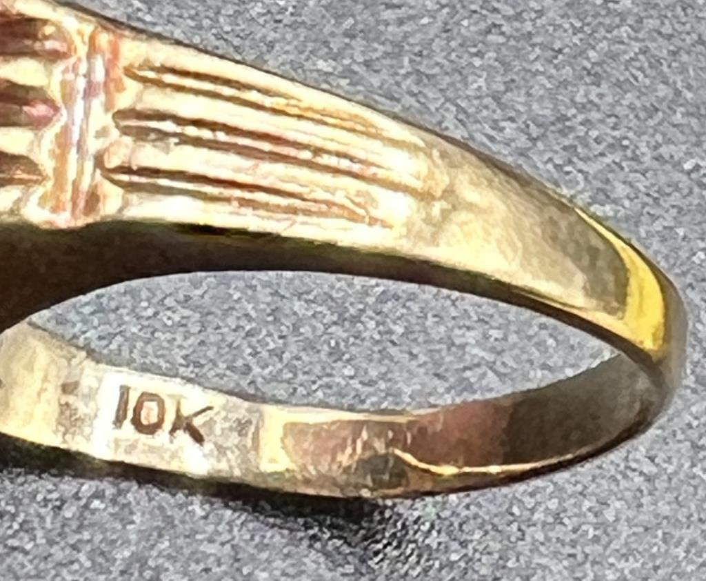 10K Yellow Gold Men’s Lions Club Signet Ring,