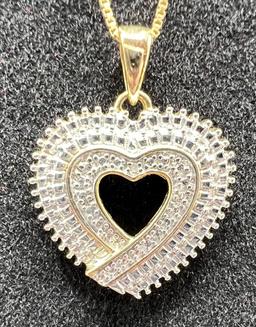 Gold Over Sterling Silver Heart Necklace, 6.5 g