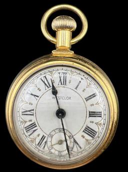 Vintage Westclox Pocket Watch With Train