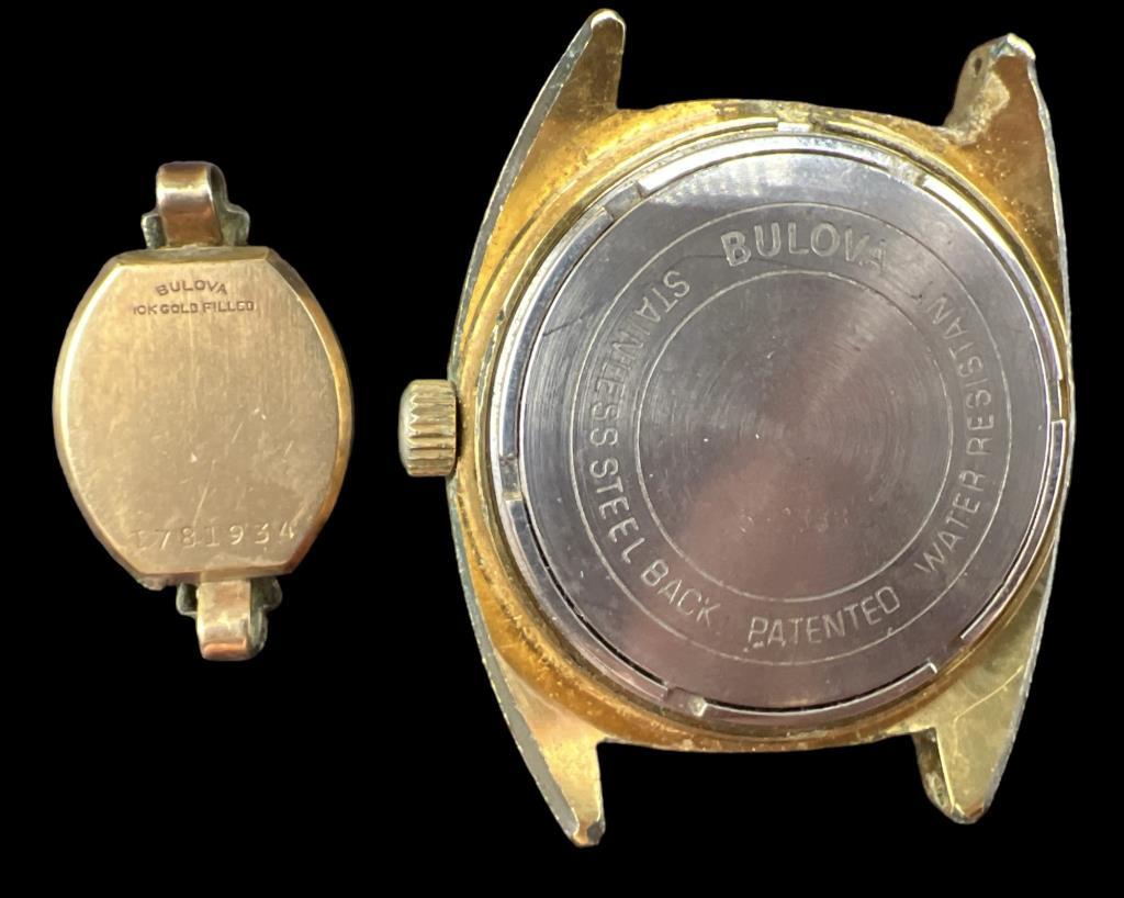 (2) Vintage Bulova Watch Faces, (1) Gold Filled