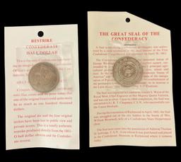 Restrike Confederate Half Dollar and Seal of the