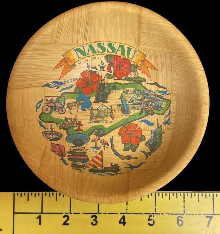 Bamboo Bowl and Souvenir Mug from Nassau Bahamas