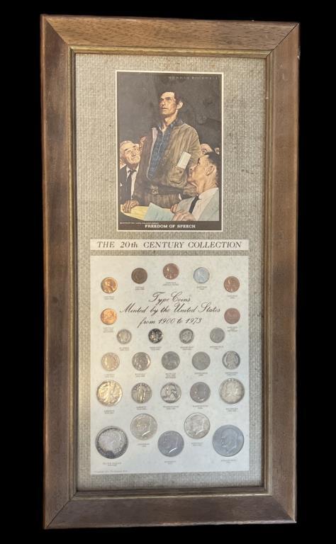 Framed 20th Century Coin Collection From The