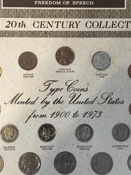 Framed 20th Century Coin Collection From The