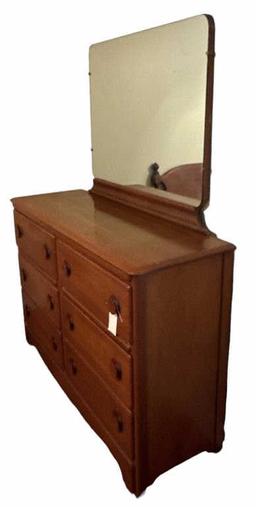 Double Dresser with Mirror—53” x 17 1/2”, 36 1/2”