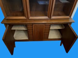 Mid Century Modern China Cabinet - Top Piece Measures -