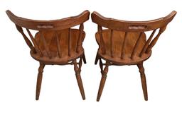 (2) Vintage Wooden Spindle Back Kitchen Chairs