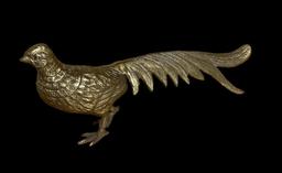 Pair of Mid Century Brass Pheasants - 14” L x 5” H