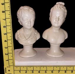 Vintage Made in Japan Ceramic Busts of Boy and