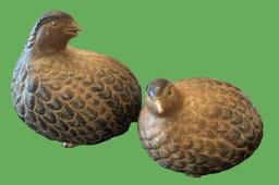 Pair of Ceramic Quails - OMC Japan - 5 1/2” H