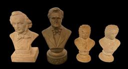 (4) Bust Figurines, (2) Ceramic—Wagner,