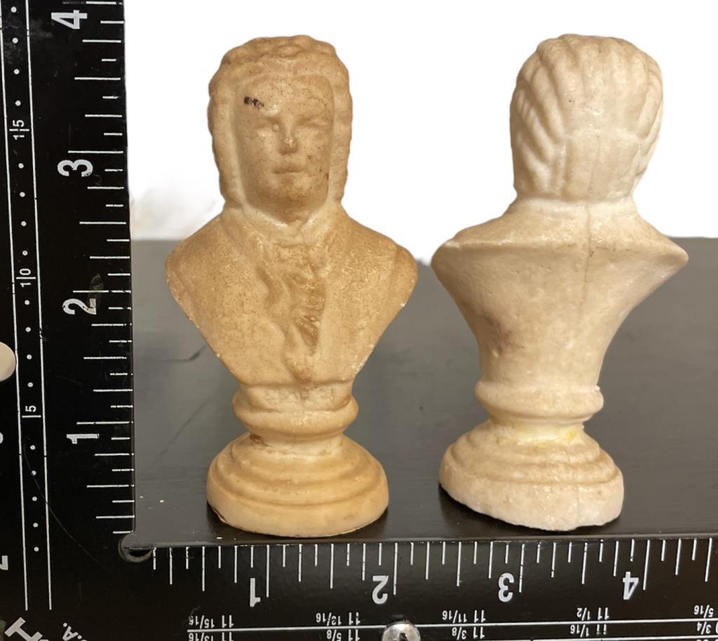 (4) Bust Figurines, (2) Ceramic—Wagner,