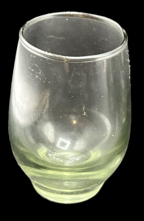 (6) Vintage Libbey Greenish Gray Roly Poly Juice