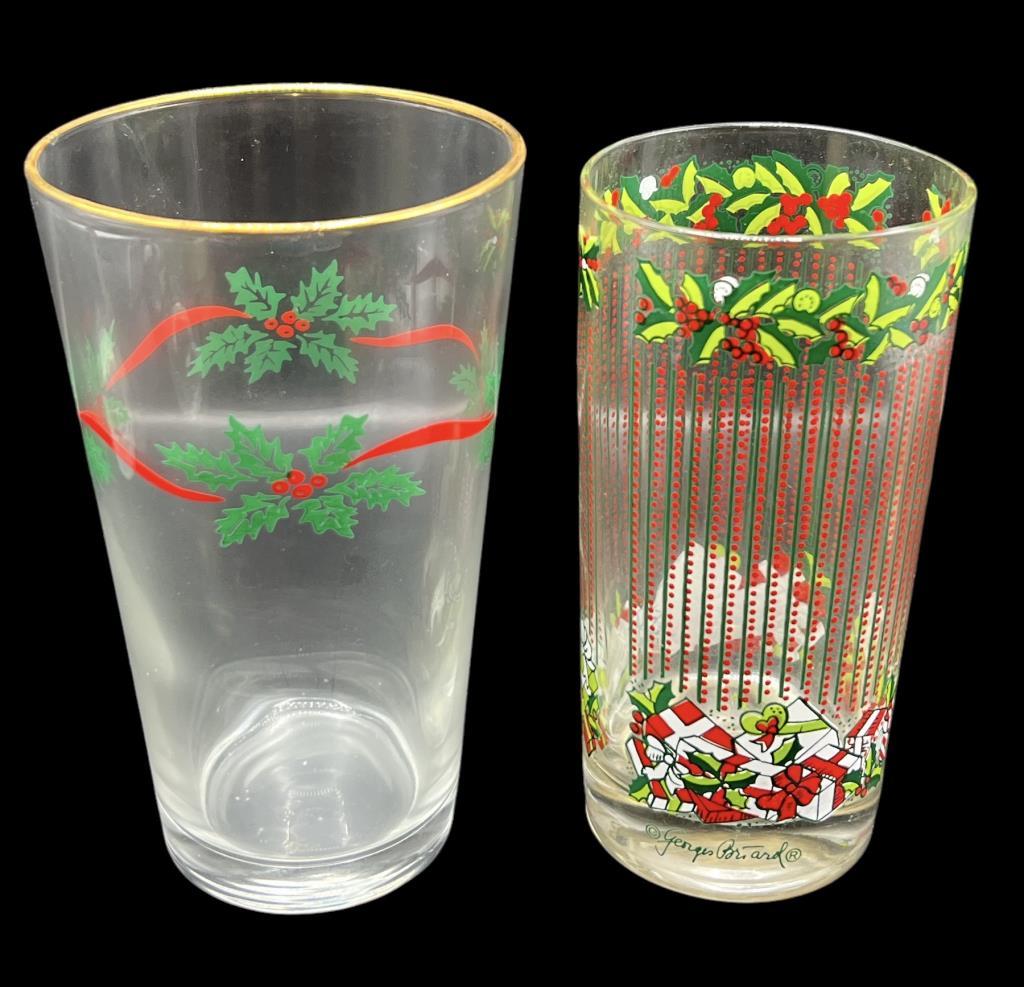 Assorted Vintage Christmas Glass Drinkware,