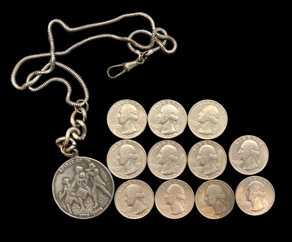 Bicentennial Medallion on Chain, (3)