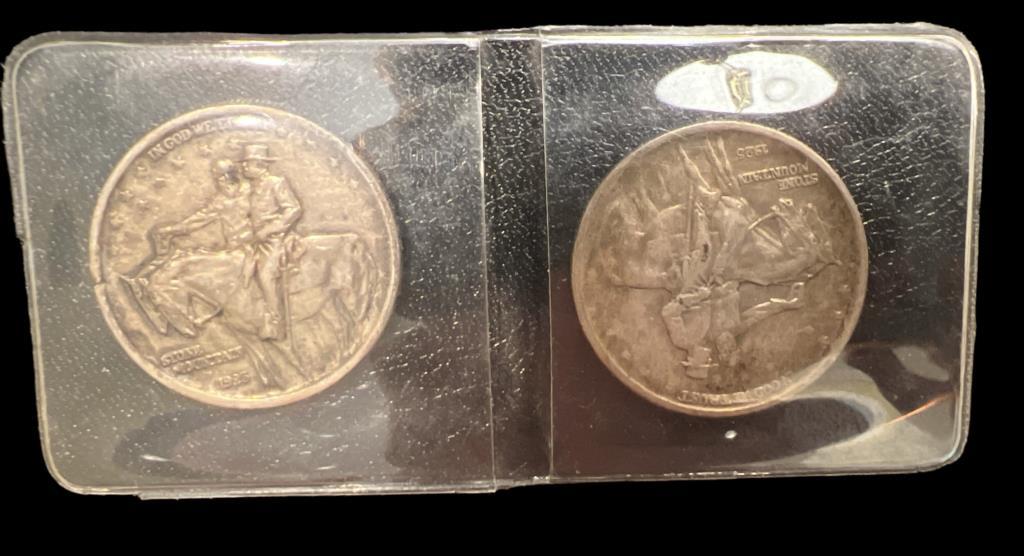 (2) 1925 Commemorative Stone Mountain Half Dollars