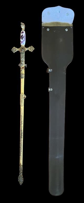 Knights Templar Masonic Sword, Engraved “