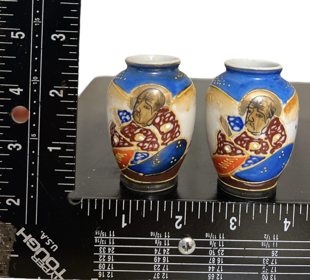 Pair of Occupied Japan Handpainted Bud Vases, K.