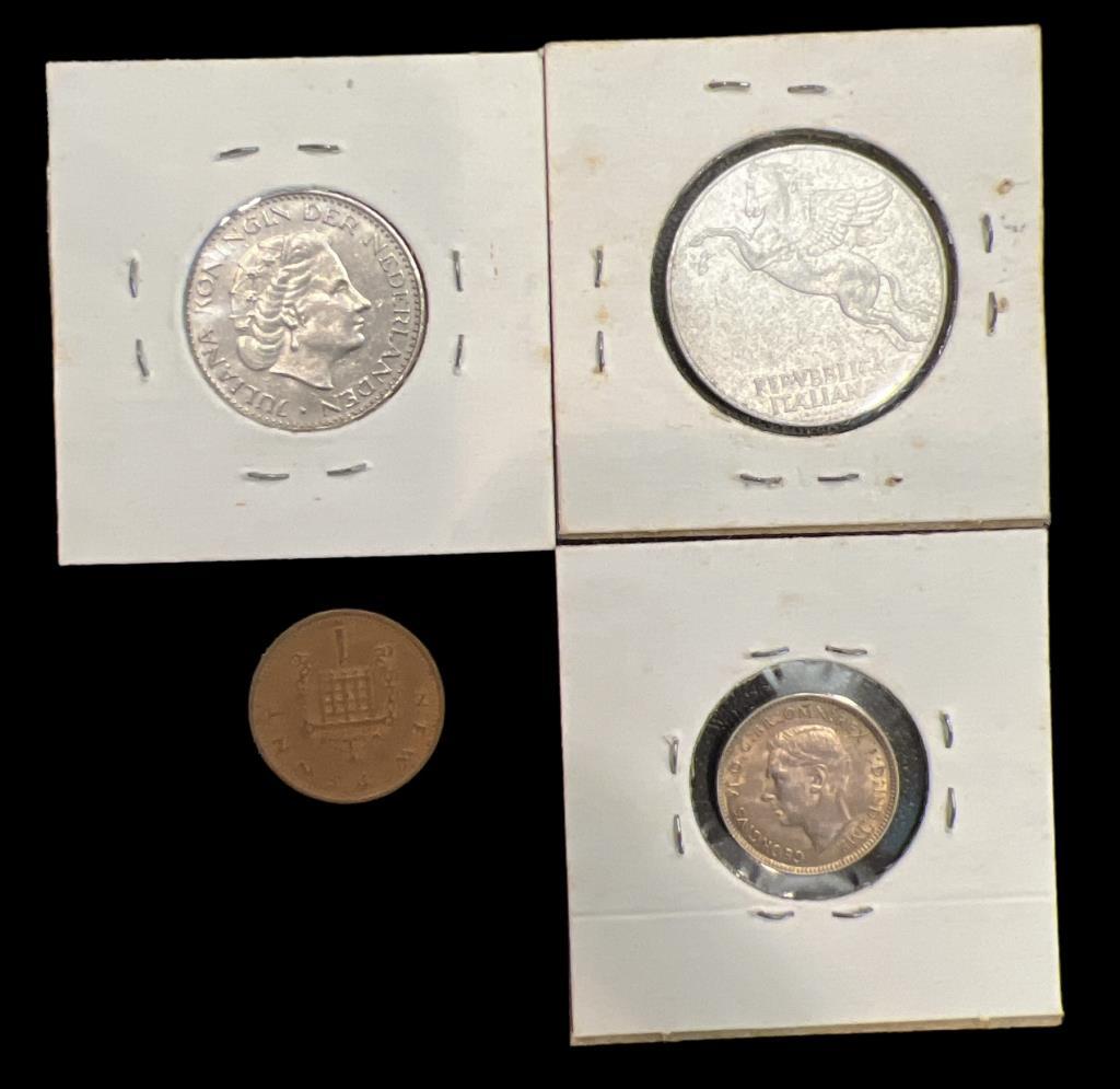 Assorted Foreign Coins: UK, Australia,