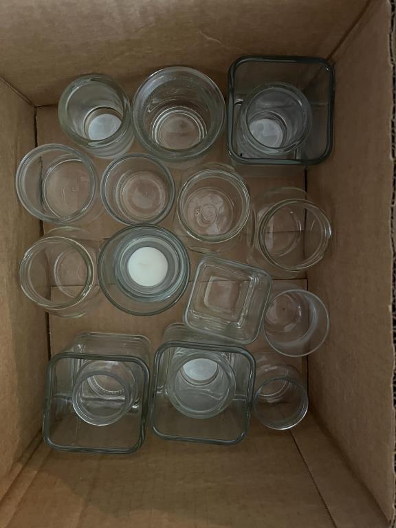 Large Assortment of Clear Glass Votives and