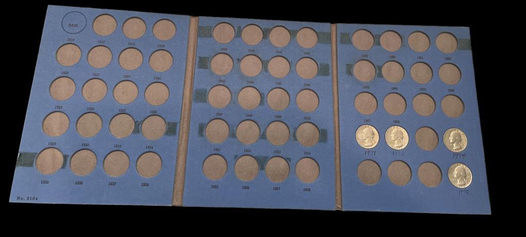 Whitman Quarter Coin Folder with 1971, 1972,