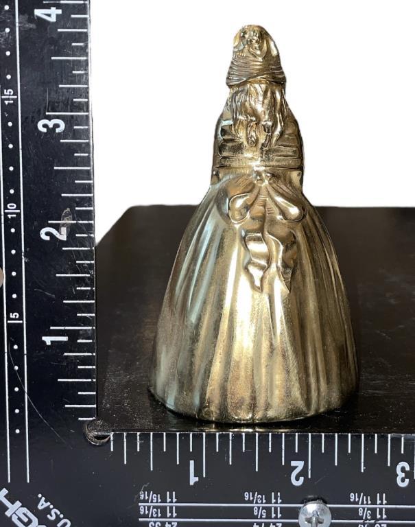 Vintage Brass Bell Featuring Victorian Woman