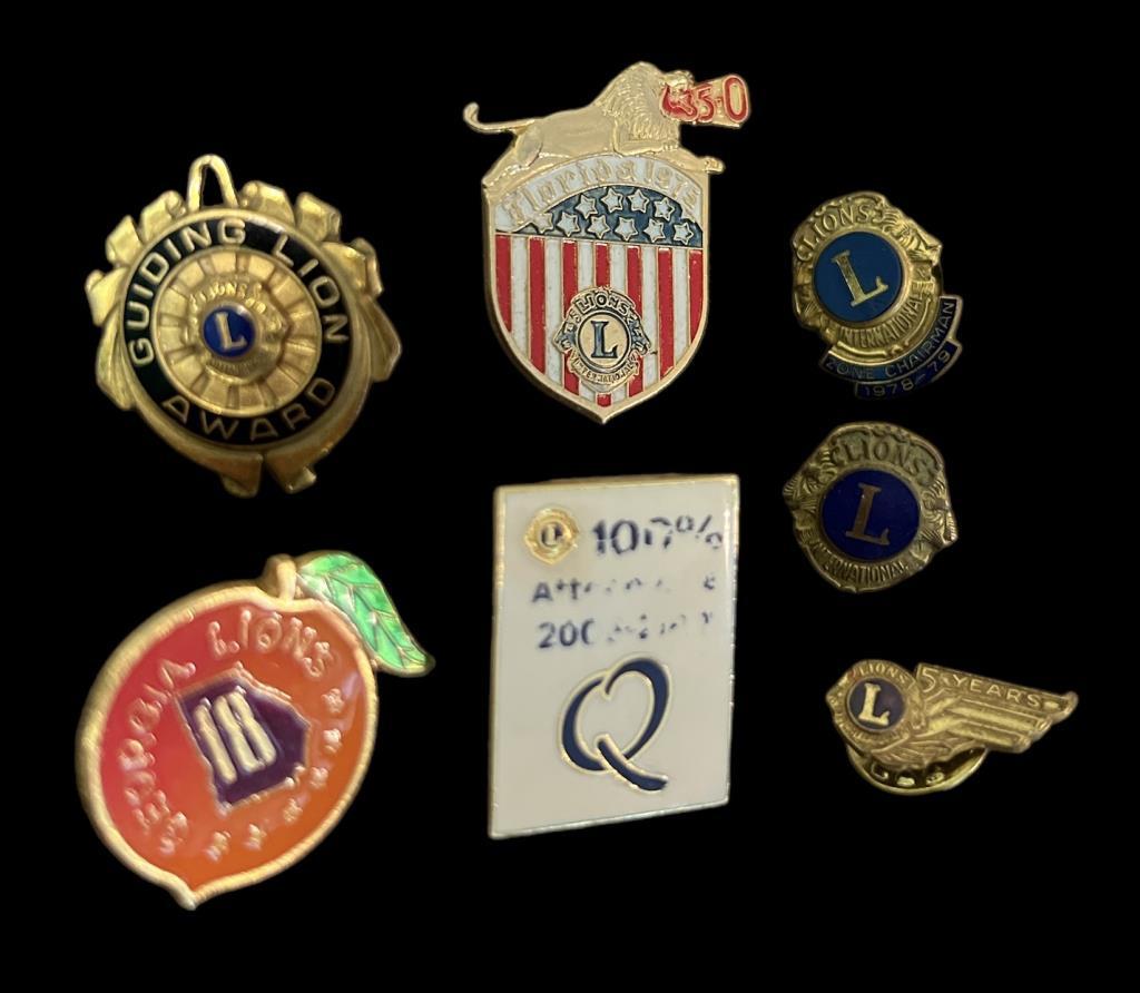 Assorted Lions Club Pins