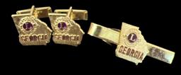 Assorted Lions Club Pins, Pendant,  & Cuff Links