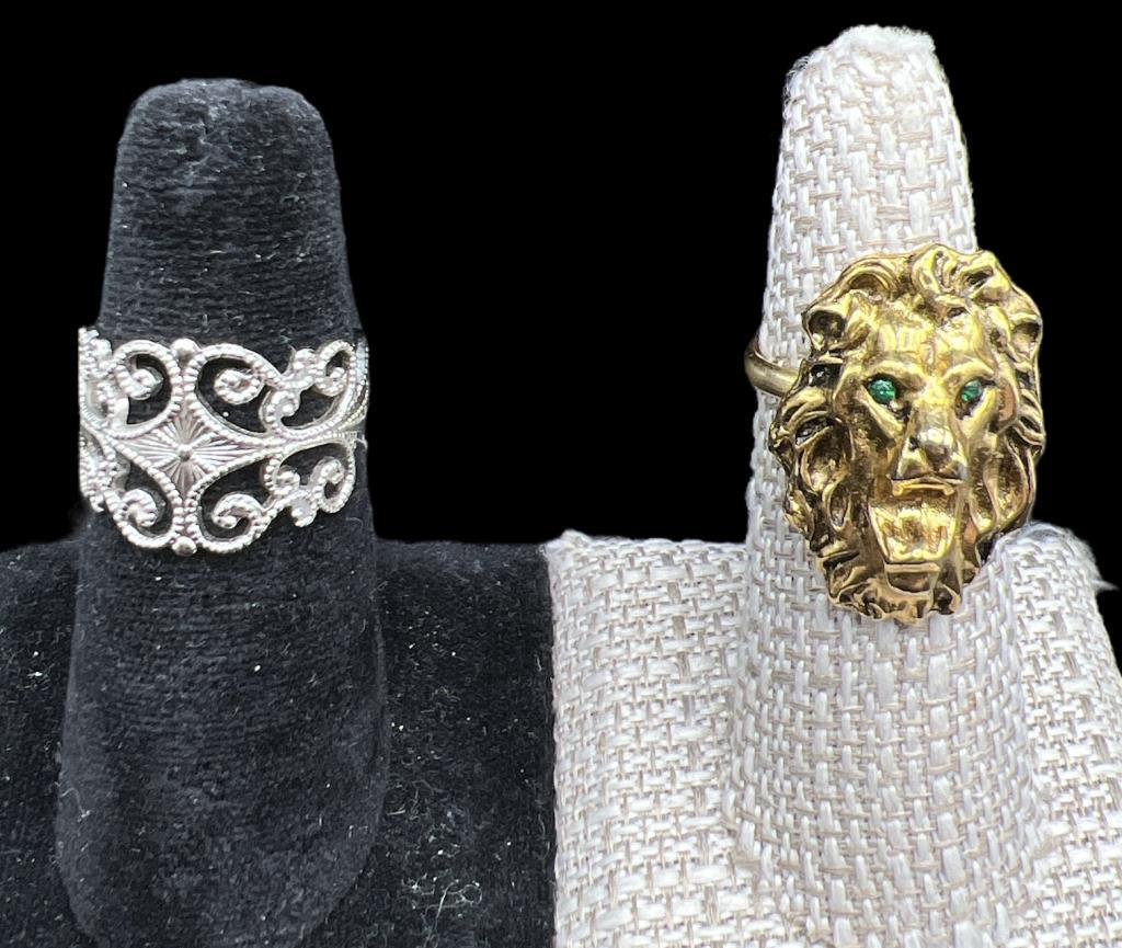 Vintage Lion Adjustable Ring and Vintage