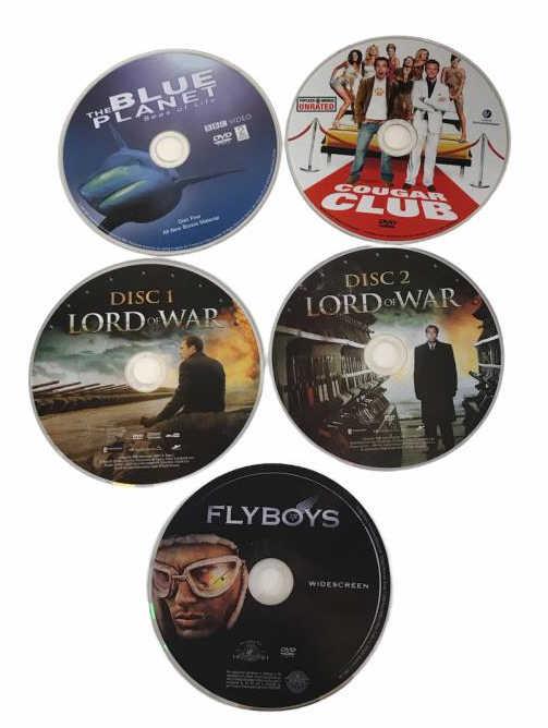 Assorted DVDs, DVD cases