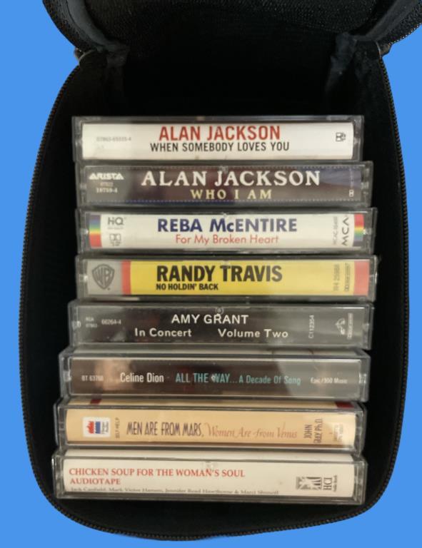Assorted Cassette Tapes and (2) Carriers