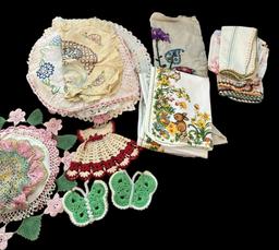 Assorted Linens—Doilies, Towels, Napkins, Etc