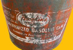 Vintage 5 Gallon Gas Can and Oil Can