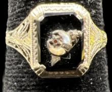 14K White Gold Women’s Shriner’s Ring, Size 5