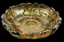 Indiana Glass Amber Glass Footed Fruit Bowl