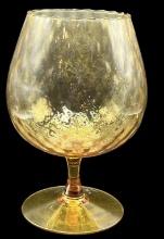 Vintage Empoli Italy Diamond Optic Amber Glass