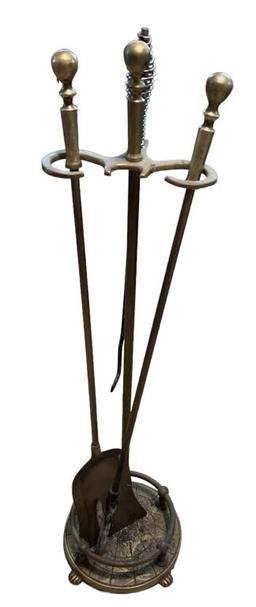 Brass Fireplace Tools With Stand