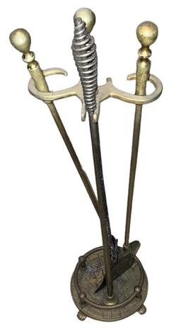 Brass Fireplace Tools With Stand