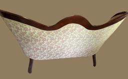Victorian Style Settee with Carved Hardwood Frame