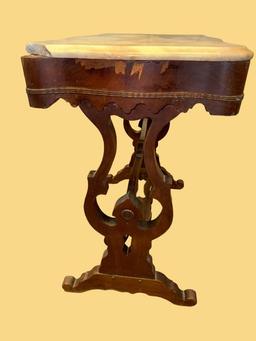 Victorian Marble Top Patler Table—(1) Corner