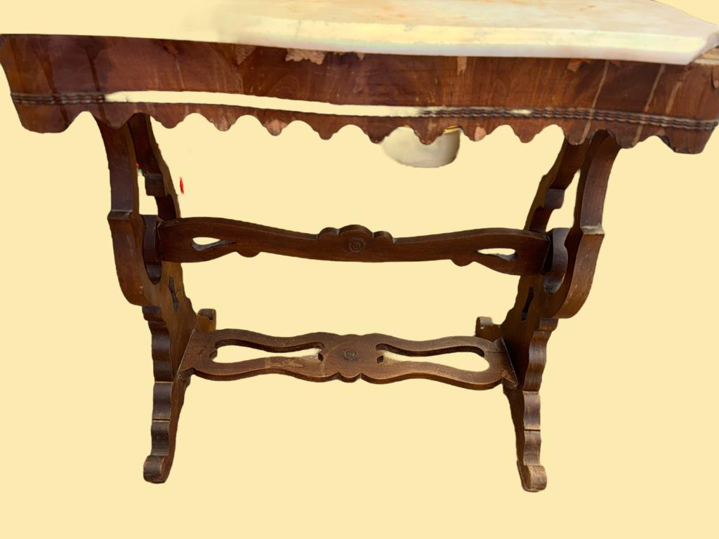 Victorian Marble Top Patler Table—(1) Corner