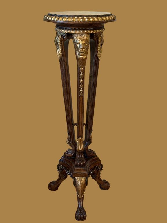 Maitland Smith Round Marble Top Regency Pedestal
