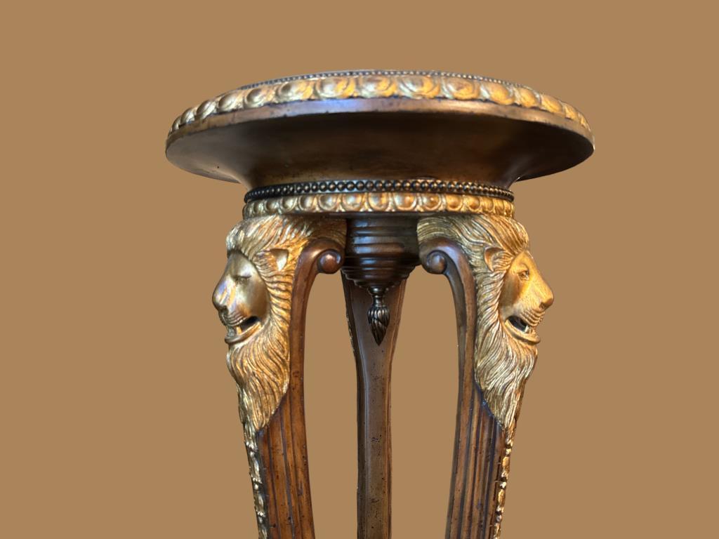 Maitland Smith Round Marble Top Regency Pedestal