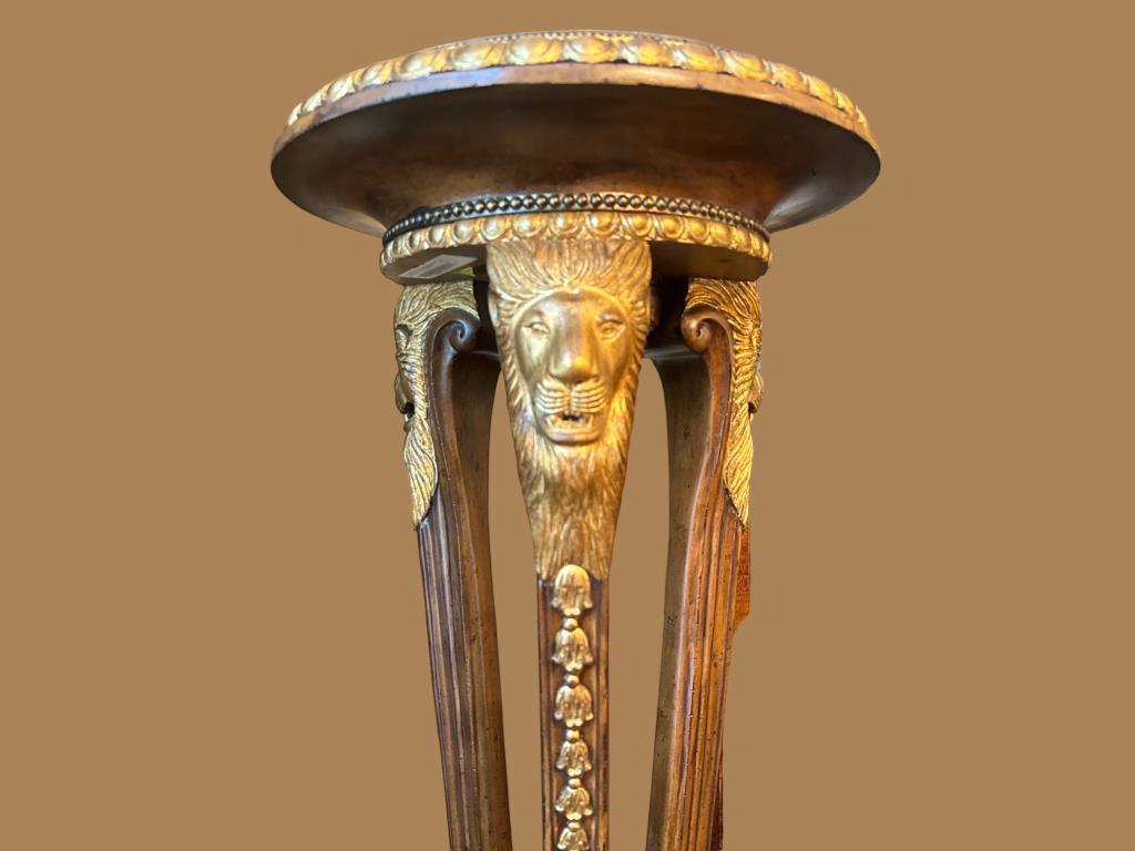 Maitland Smith Round Marble Top Regency Pedestal