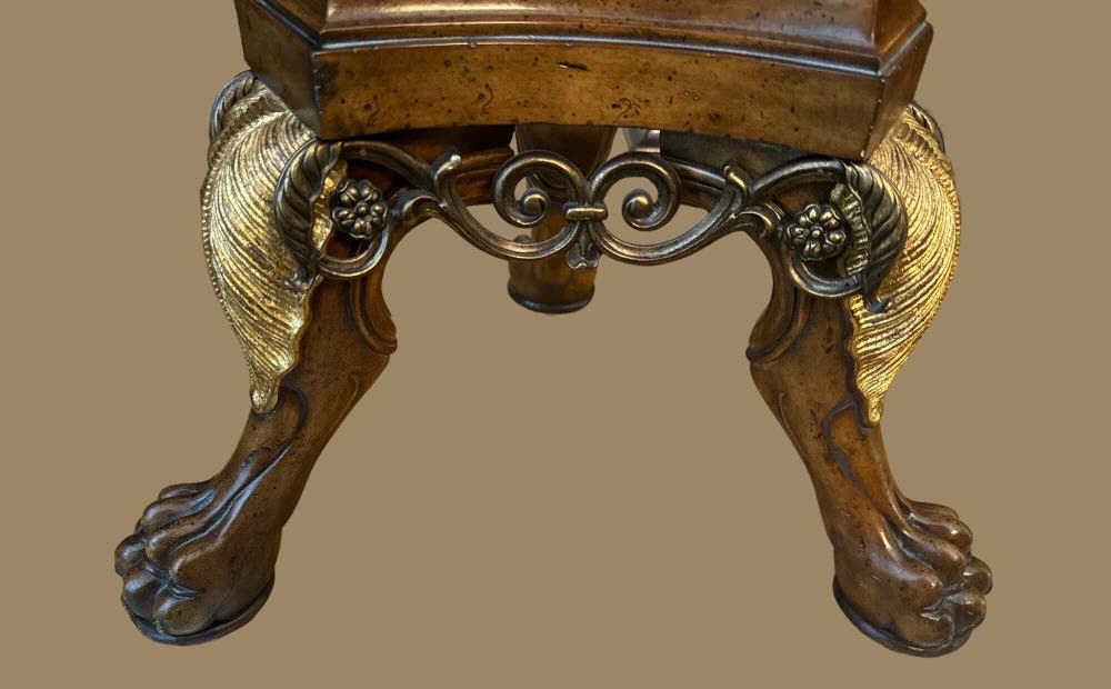 Maitland Smith Round Marble Top Regency Pedestal
