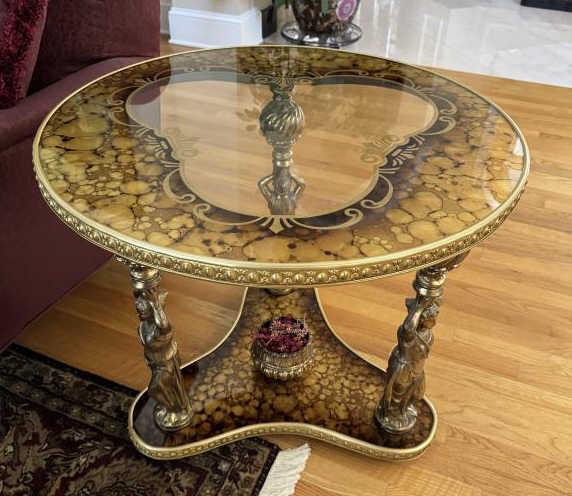 Round Vintage End Table--27 3/4" Diameter, 24"
