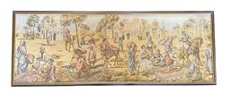 Antique Framed Tapestry With Moorish