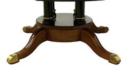 Round Mahogany Inlaid Coffee Table with Satinwood,