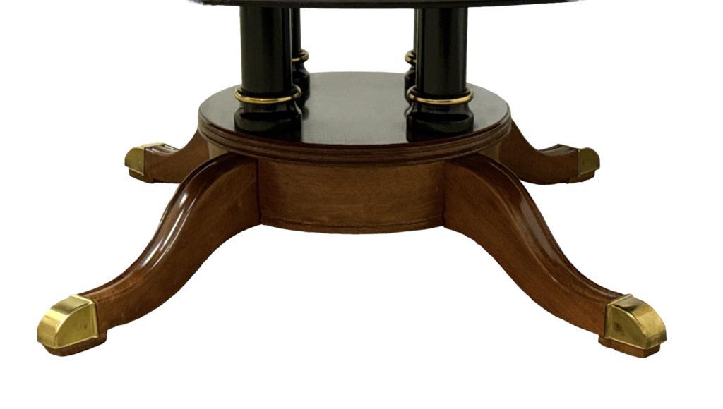 Round Mahogany Inlaid Coffee Table with Satinwood,